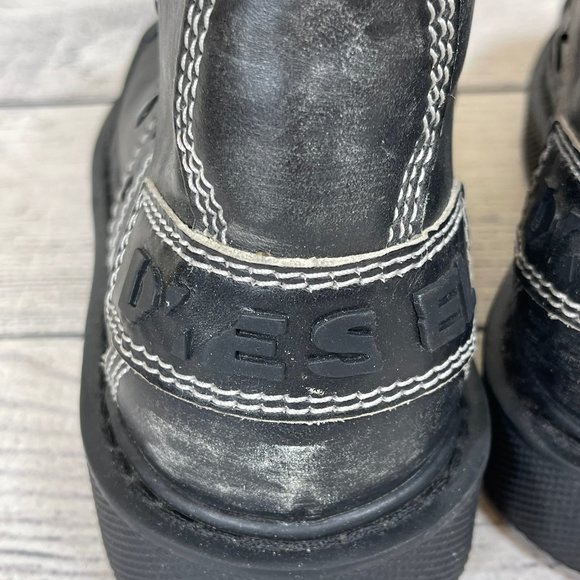 DIESEL Man's D-Cage Mid Hiker Boots Contrast Shoelaces Grunge Size 39 - Picture 6 of 16